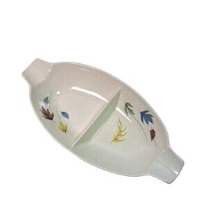 Franciscan Earthenware Stoneware Autumn Divided Serving Bowl Vintage 1960 MCM